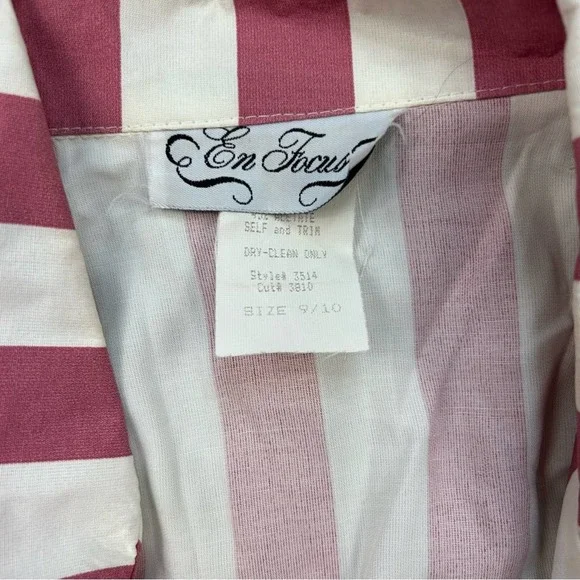 Vintage Enfocus Studio Pink and White Striped Jumpsuit Set With Blazer - Picture 9 of 11